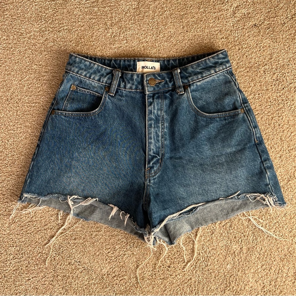 Rollas high waisted denim shorts
